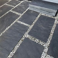 black slate stone with hand splitting